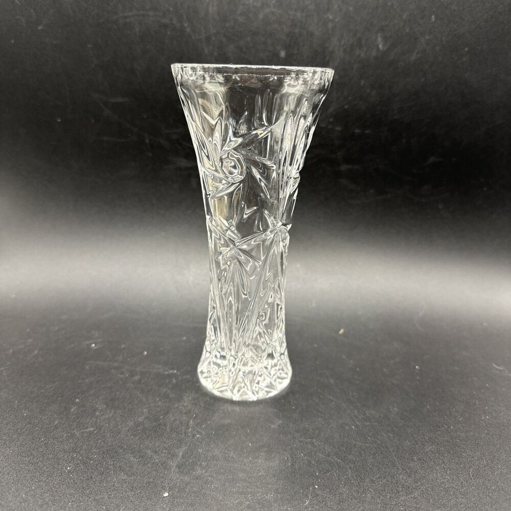 Lenox Fine Full Lead Crystal Bud Vases 6” Vintage Pinwheel Design